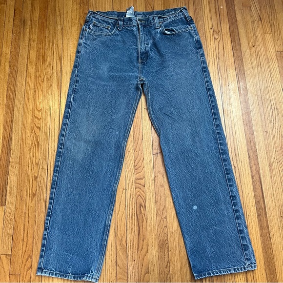 Carhartt B460 DVB Jeans Sz 38 X 33 Mens Blue Relaxed Straight Leg Cotton Denim - Picture 1 of 8